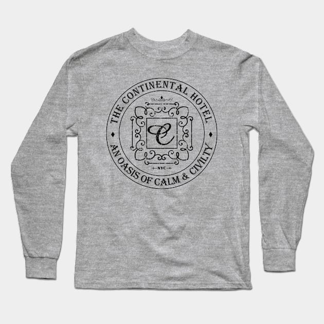 The Continental Hotel Long Sleeve T-Shirt by Three Meat Curry